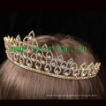 Ouro chapeado rhinestone tiara coroa de cristal